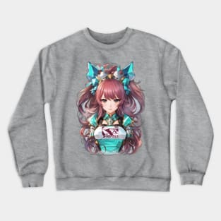 Oceanic Symphony: Captivating Anime Character Art in Cetus Crewneck Sweatshirt